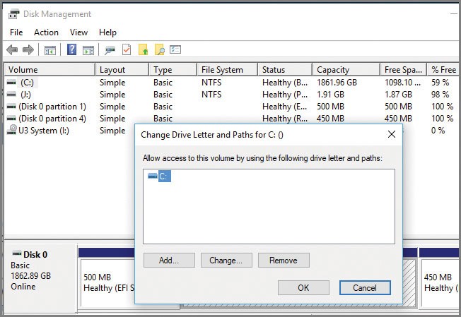 Press Win+X and select "Disk Management" from the menu.
Locate the external hard drive in the list of drives.