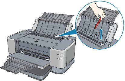 Turn off the printer and unplug the power cord.
Open the paper tray and remove any paper.